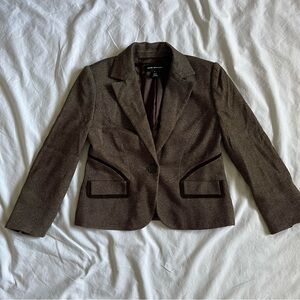 Club Monaco Tweed Blazer Tailored Wool Blend Lined Preppy Equestrian Country